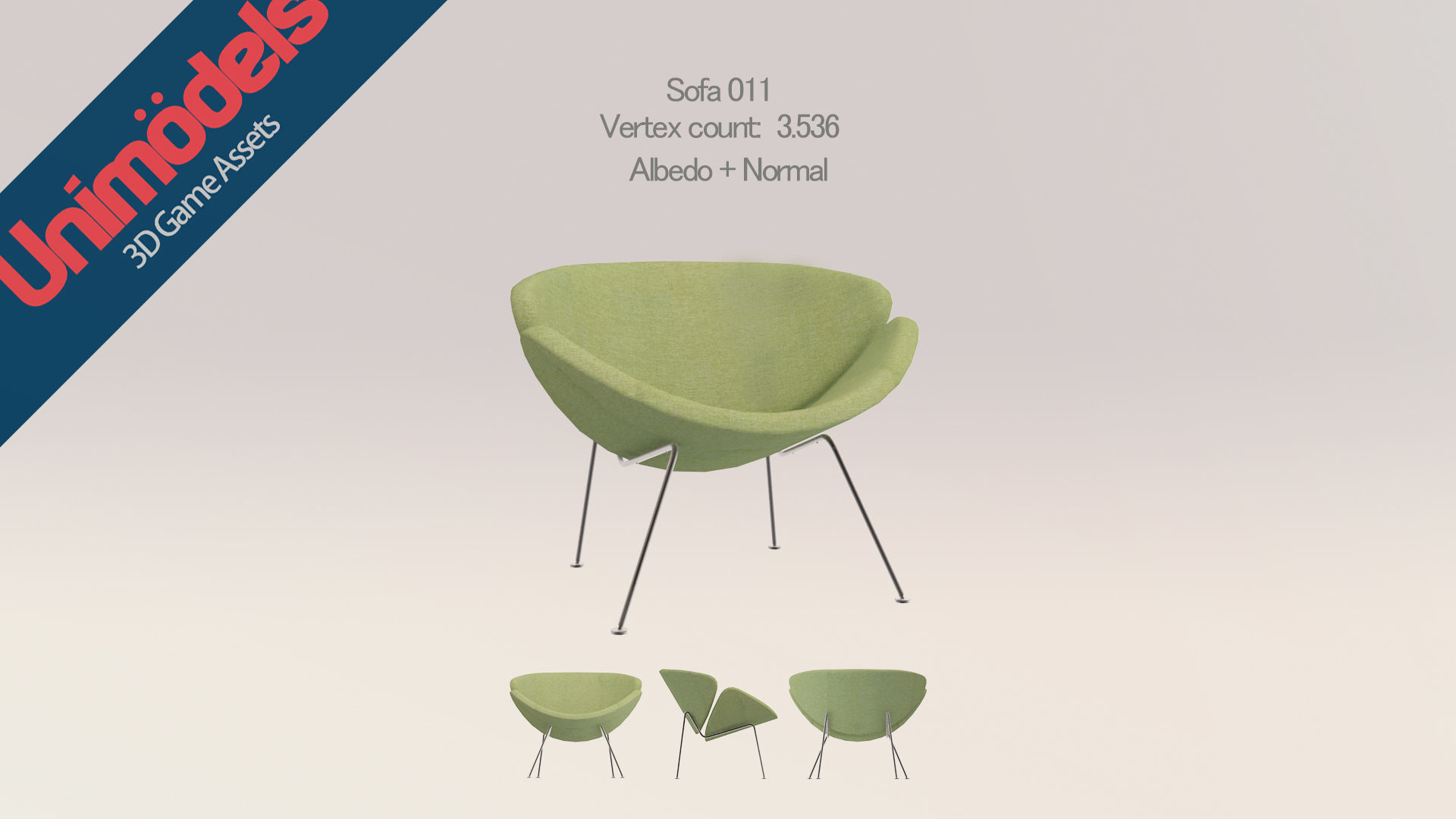 Unimodels Sofas and pillows vol 1 Low-poly 3D model_6