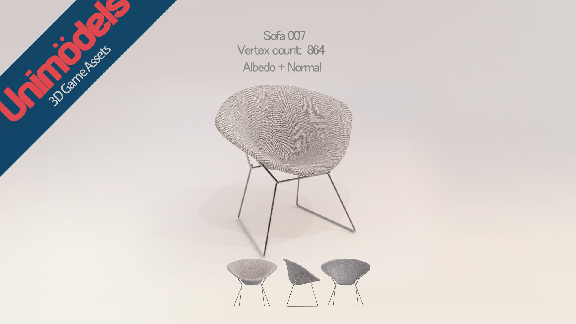 Unimodels Sofas and pillows vol 1 Low-poly 3D model_3