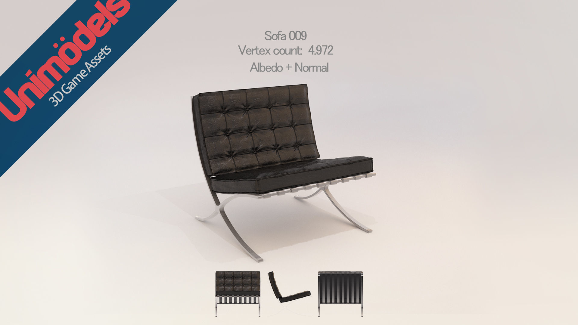 Unimodels Sofas and pillows vol 1 Low-poly 3D model_5