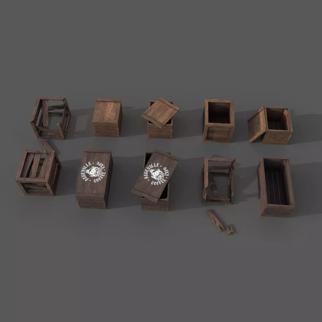 Crate - Mobile - VR Ready Low-poly 3D model_0