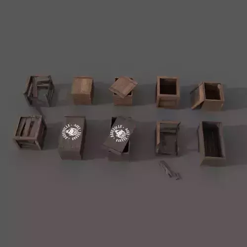 Crate - Mobile - VR Ready Low-poly 3D model Crate - Mobile - VR Ready Low-poly 3D model