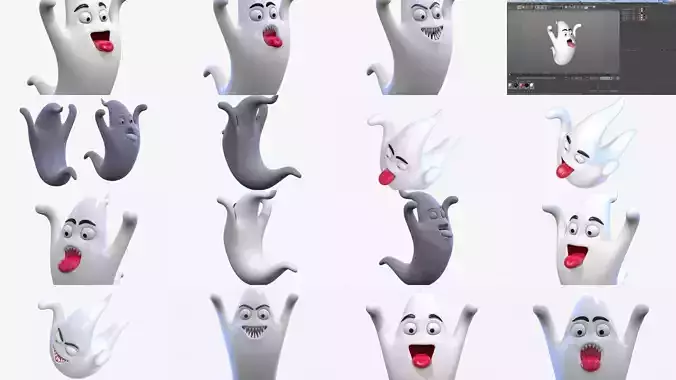 Cartoon ghost characters Pack