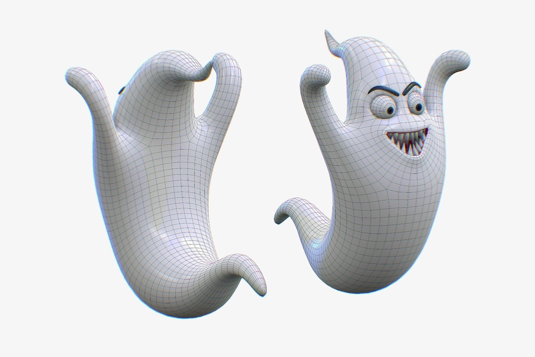Cartoon ghost characters Pack 3D Model Collection_4
