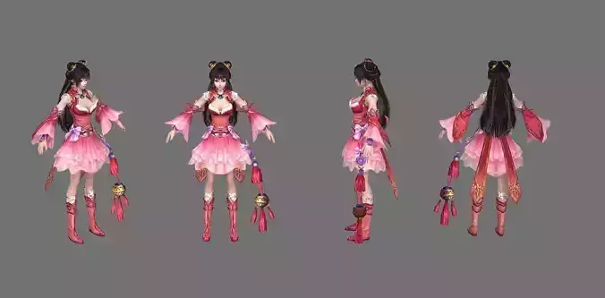 fairy female character with long hair and dress