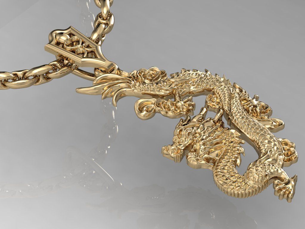 dragon pendant 3D print model_2