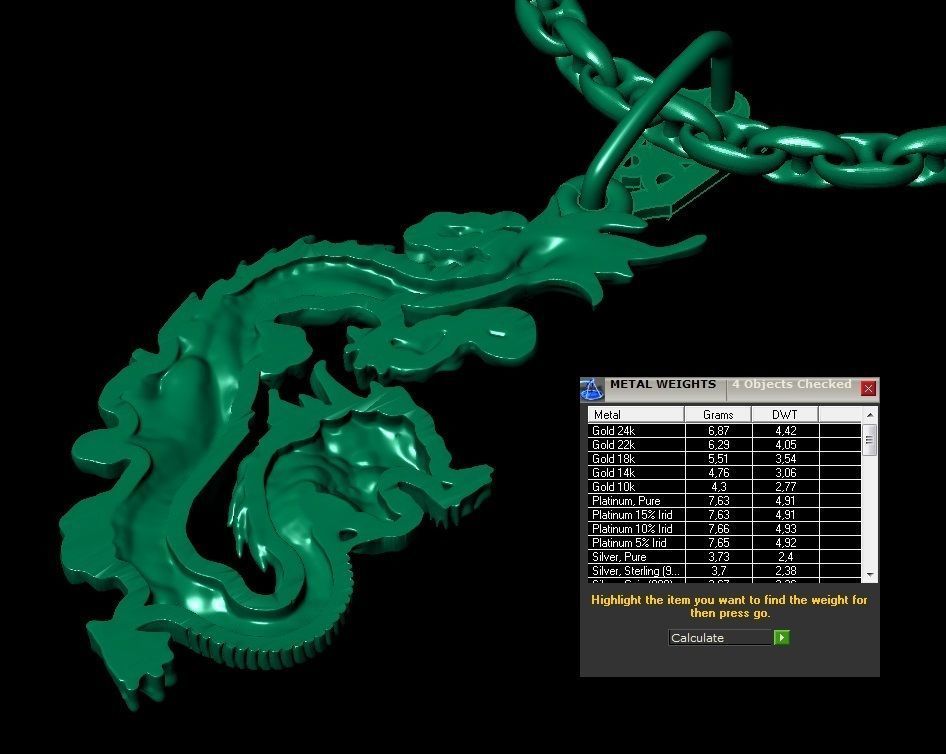 dragon pendant 3D print model_4