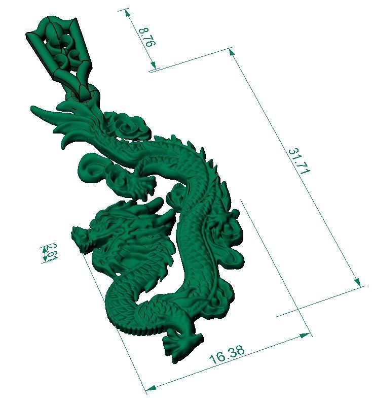 dragon pendant 3D print model_3