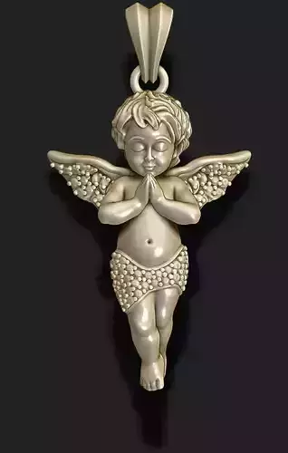 baby angel pendant with gems