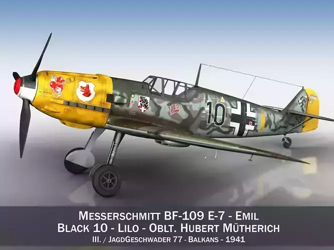 Messerschmitt - BF-109 E - Black 10