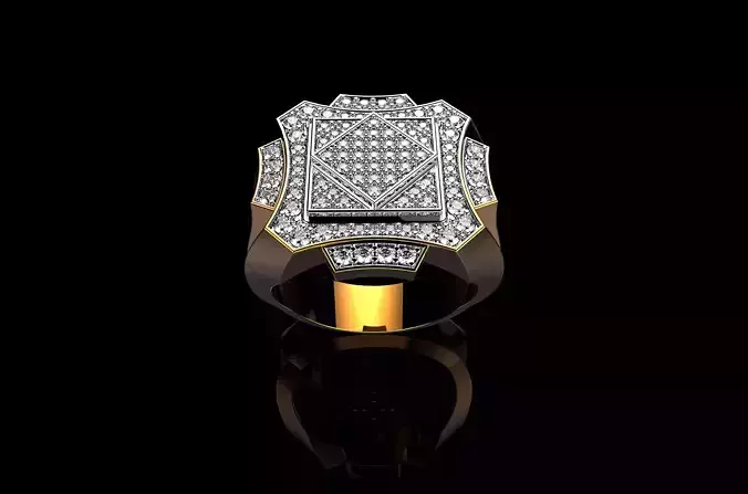 18K Yellow Gold Diamond Rings for Men 4