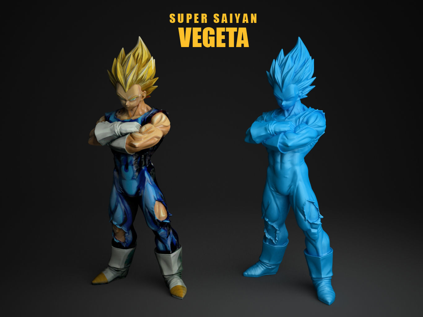 Vegeta 2D Paint 3D model_14