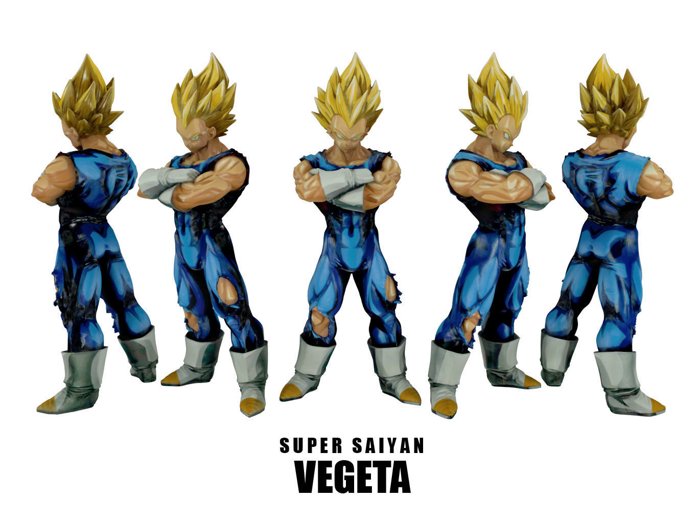 Vegeta 2D Paint 3D model_5