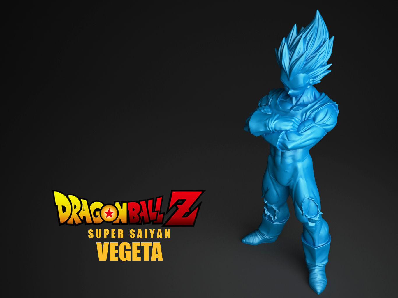 Vegeta 2D Paint 3D model_4