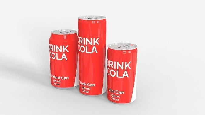 Cans - Classic Standard - Sleek and Mini 3D model 4