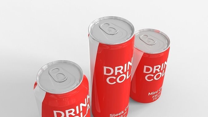 Cans - Classic Standard - Sleek and Mini 3D model 2