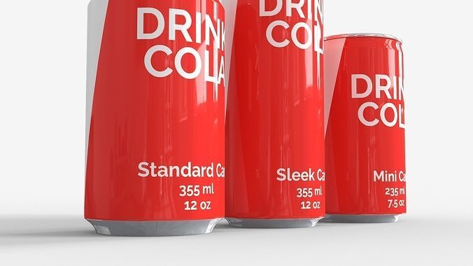 Cans - Classic Standard - Sleek and Mini 3D model 7
