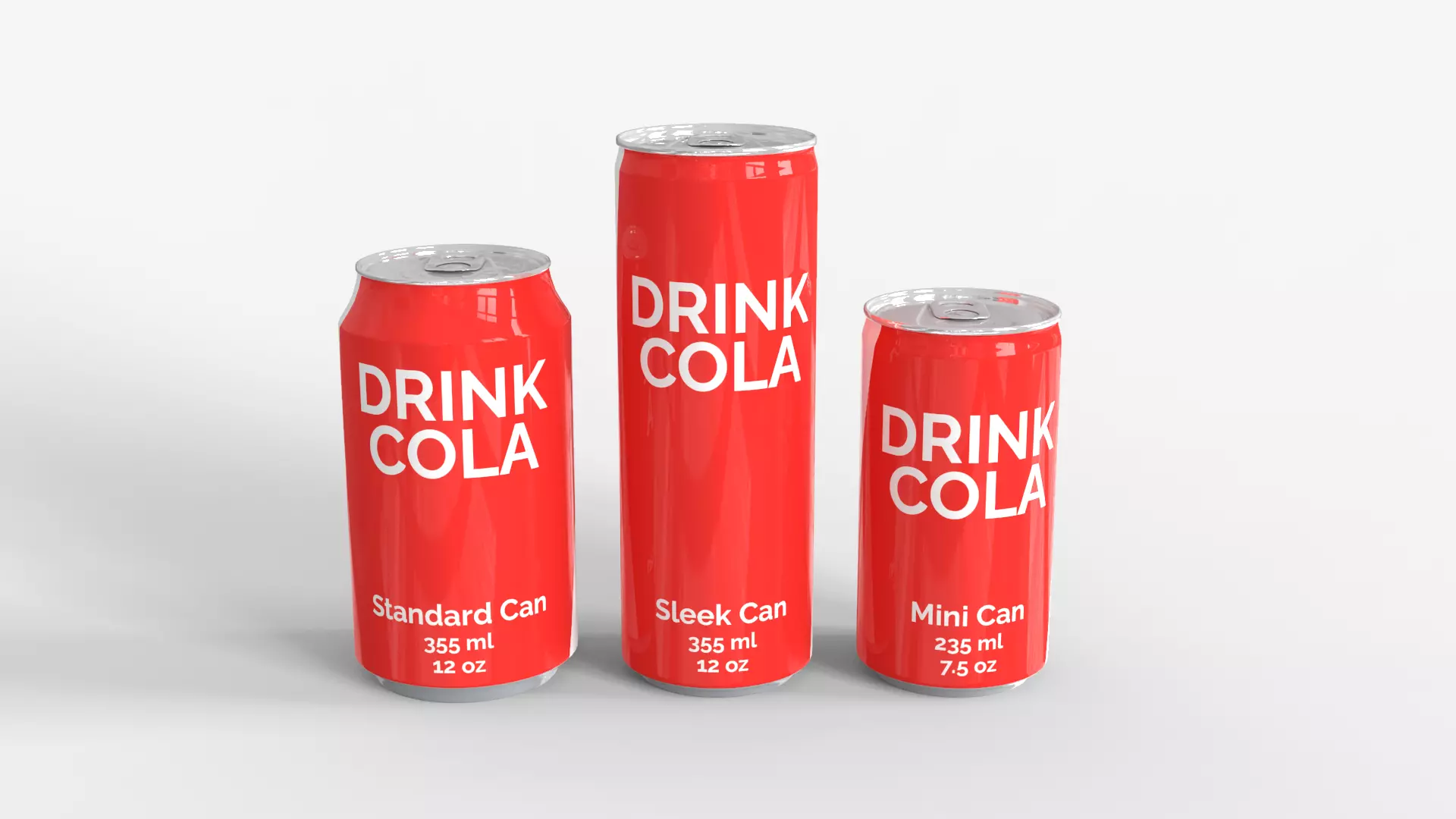 Cans - Classic Standard - Sleek and Mini 3D model
