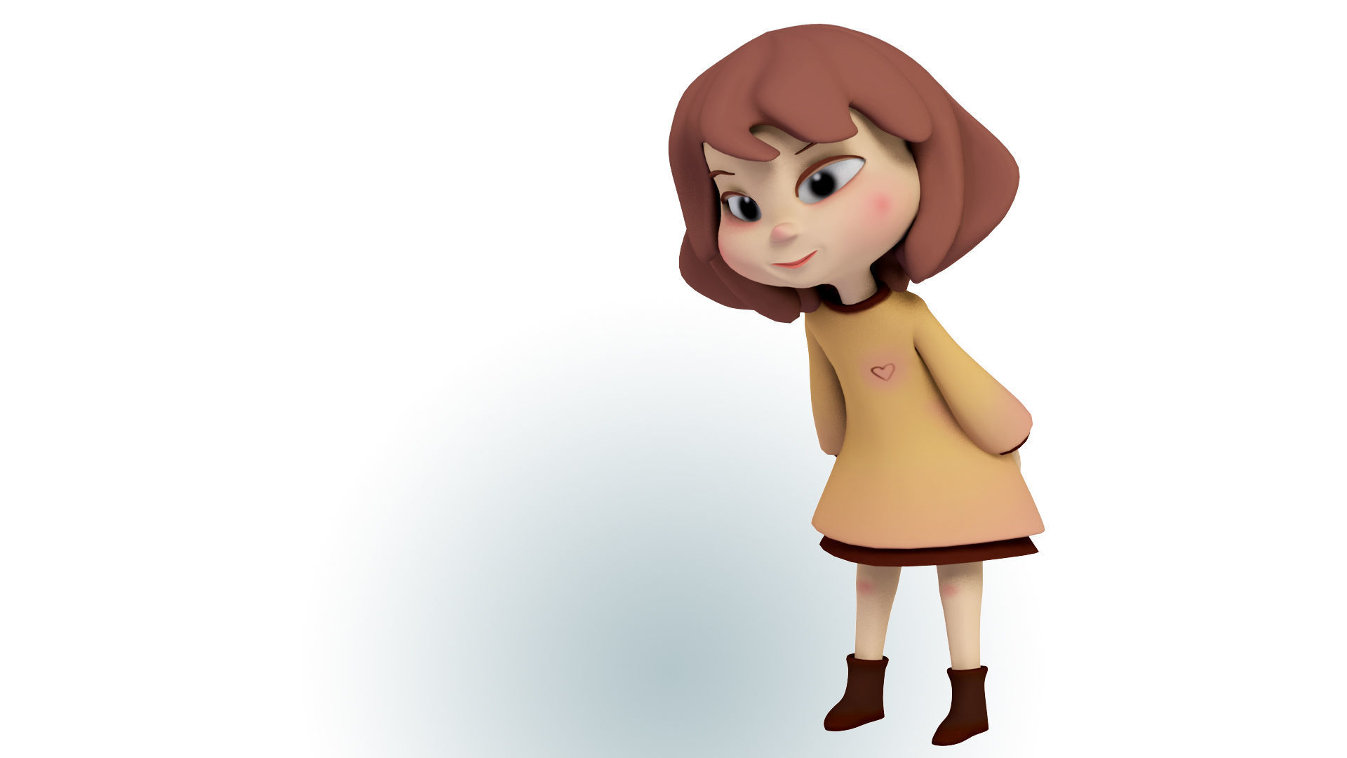 Cartoon Girl 3D model_1