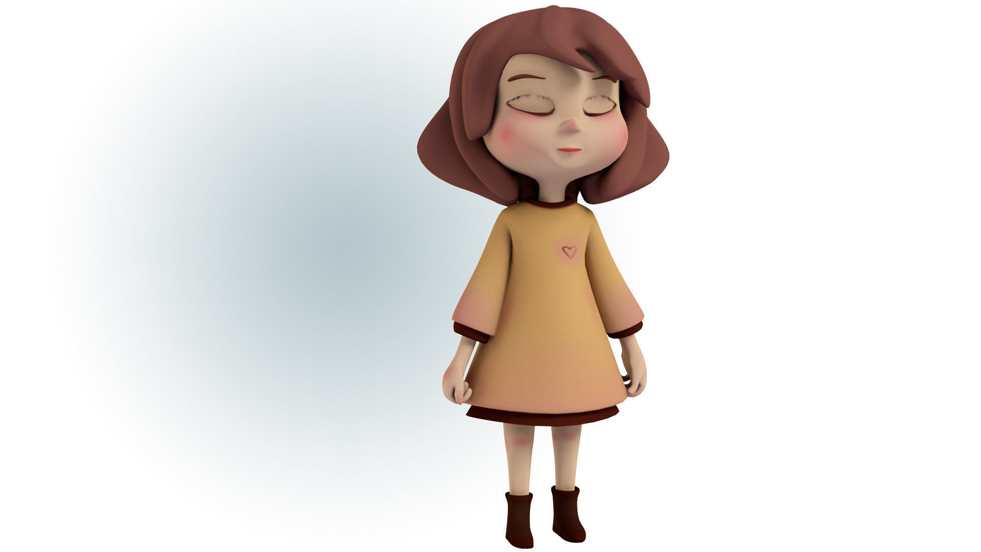 Cartoon Girl 3D model_5