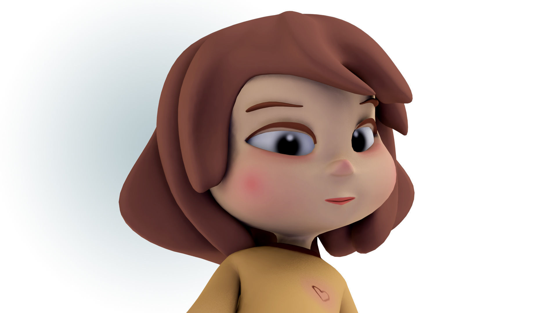 Cartoon Girl 3D model_6