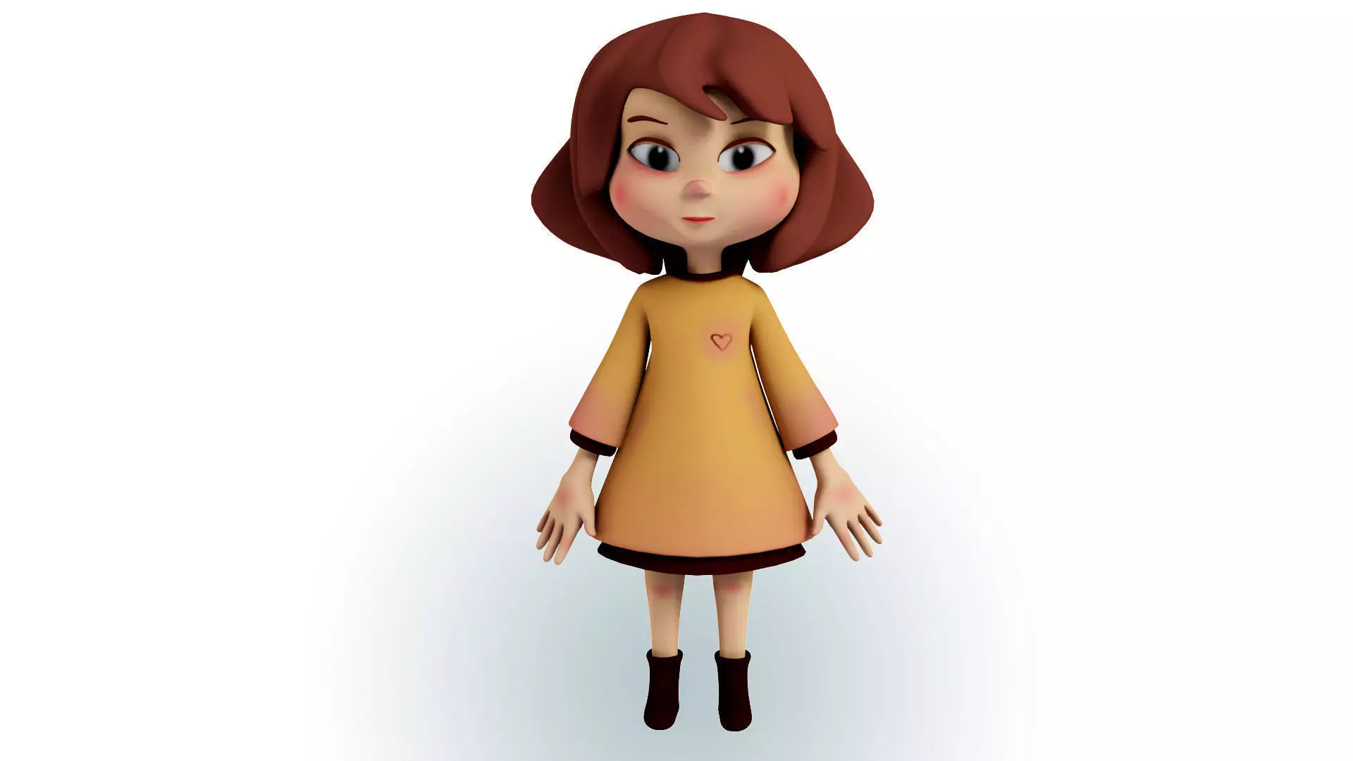 Cartoon Girl 3D model_0