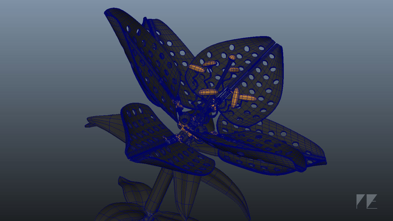 Mechanical Flower 3D model_3