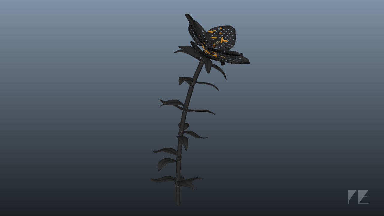 Mechanical Flower 3D model_5