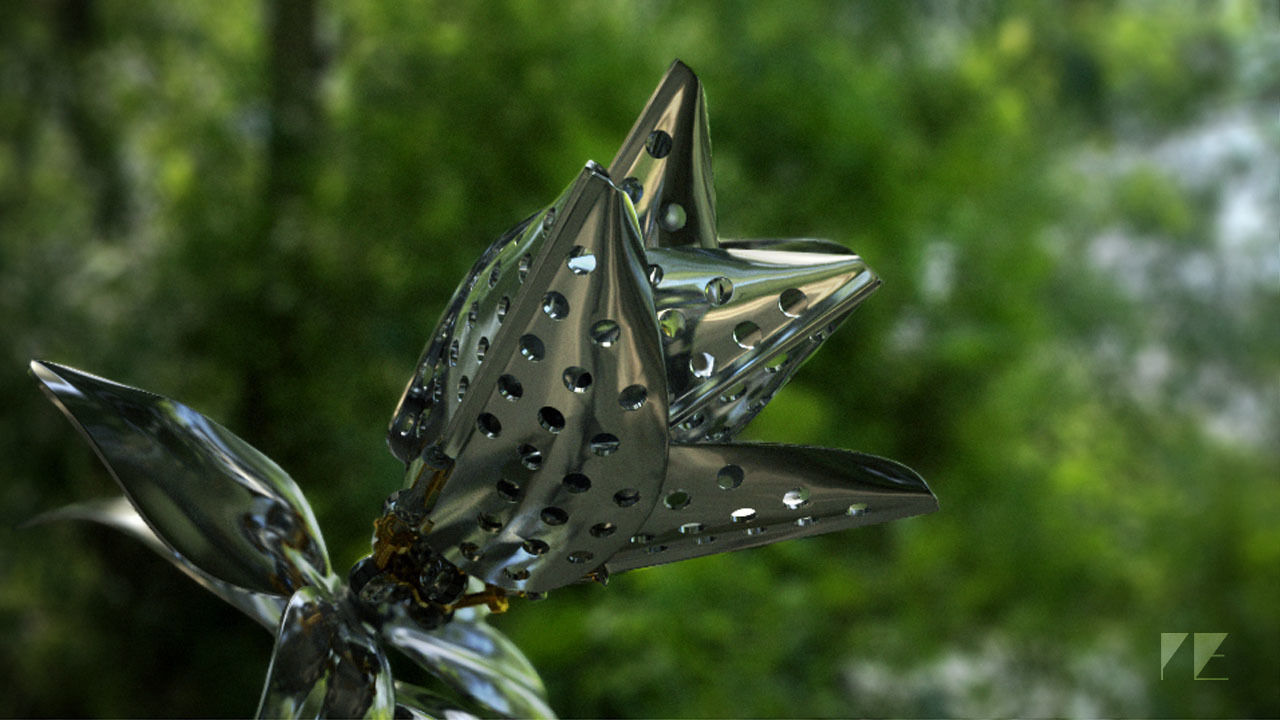 Mechanical Flower 3D model_2