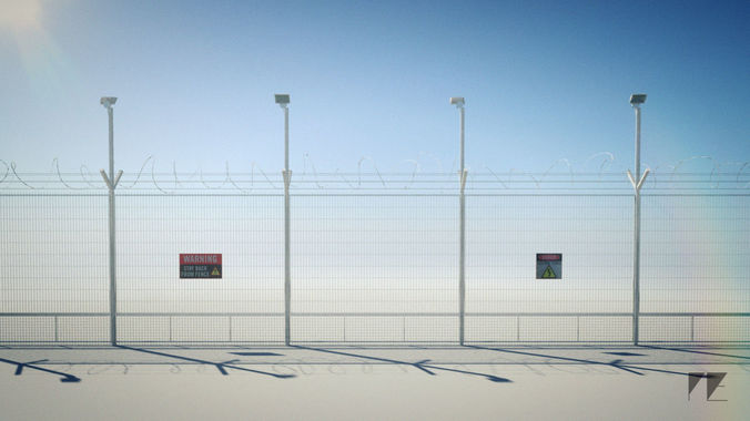 Security Razor Wire Fence 3D model