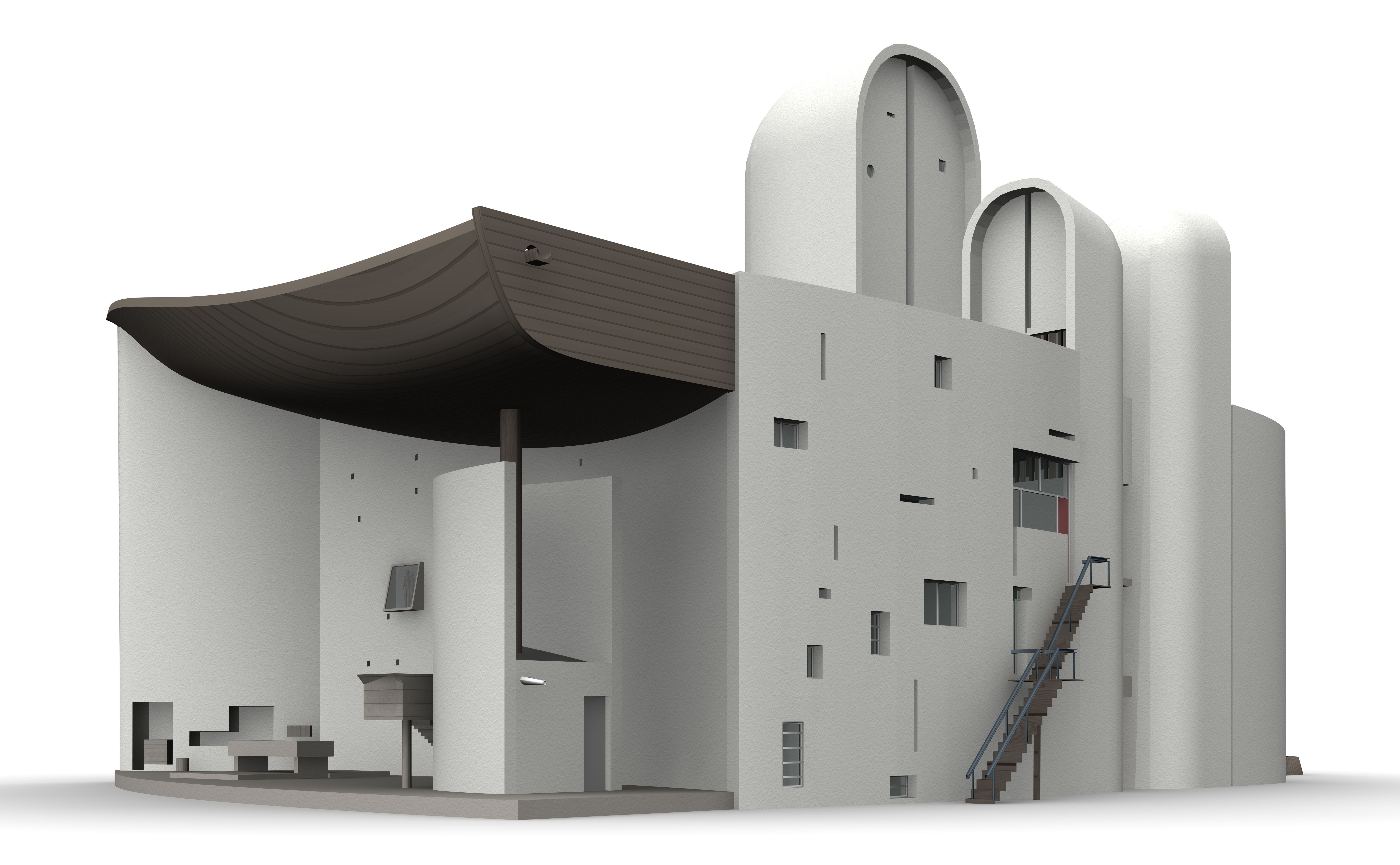 Notre Dame du Haut de Ronchamp 3D model_8