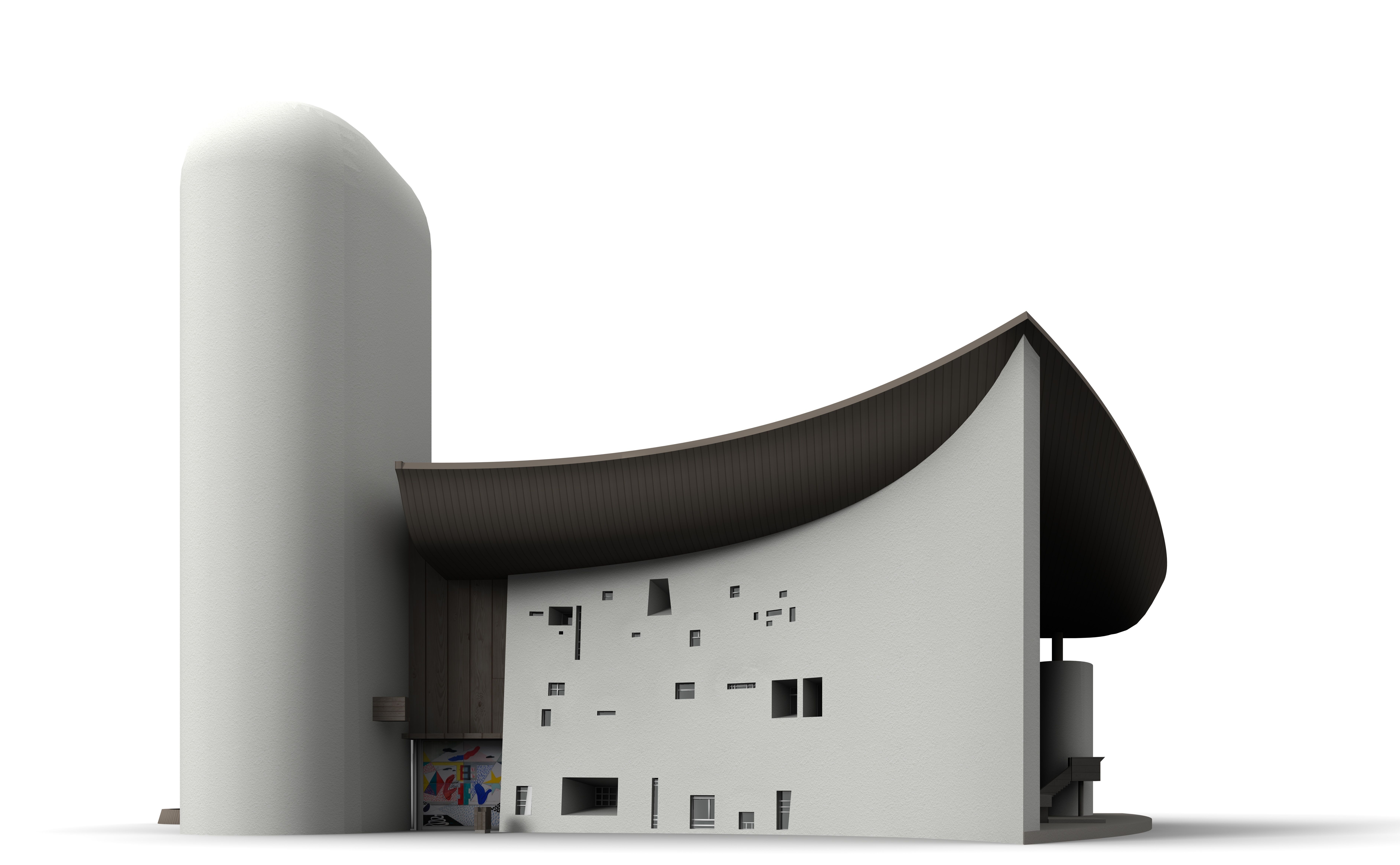 Notre Dame du Haut de Ronchamp 3D model_4