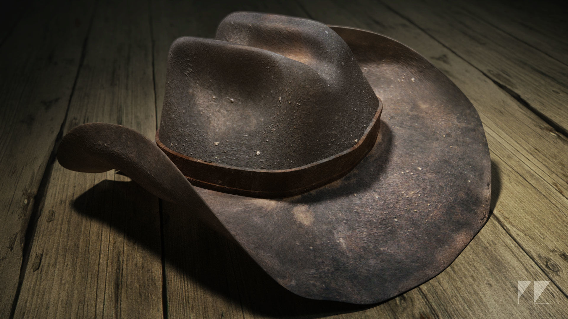 Wild West Cowboy Hat 3D model_1