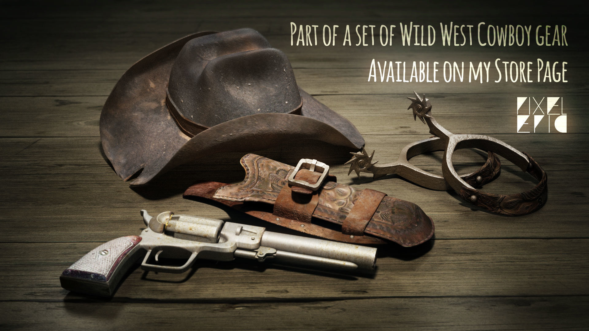 Wild West Cowboy Hat 3D model_3