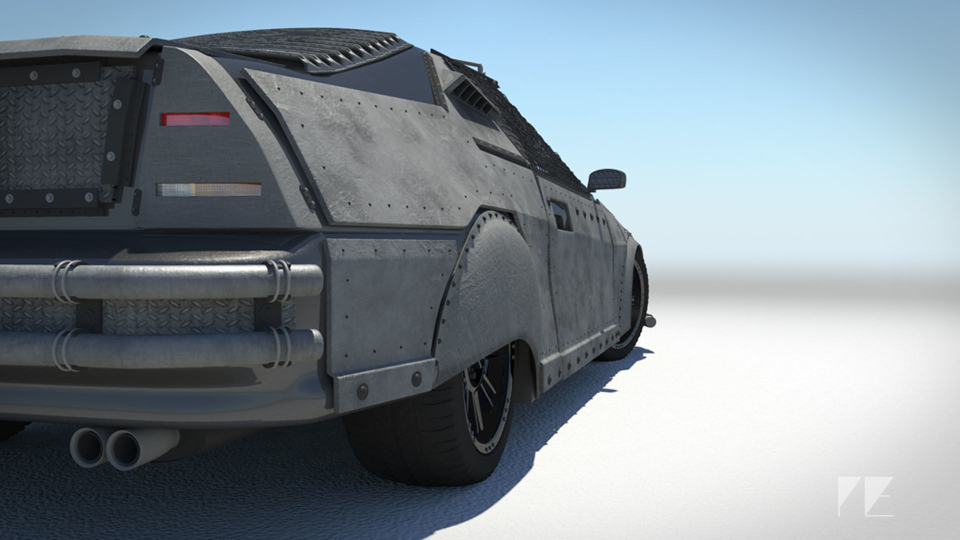 Dystopian Armored Car 3D model_4