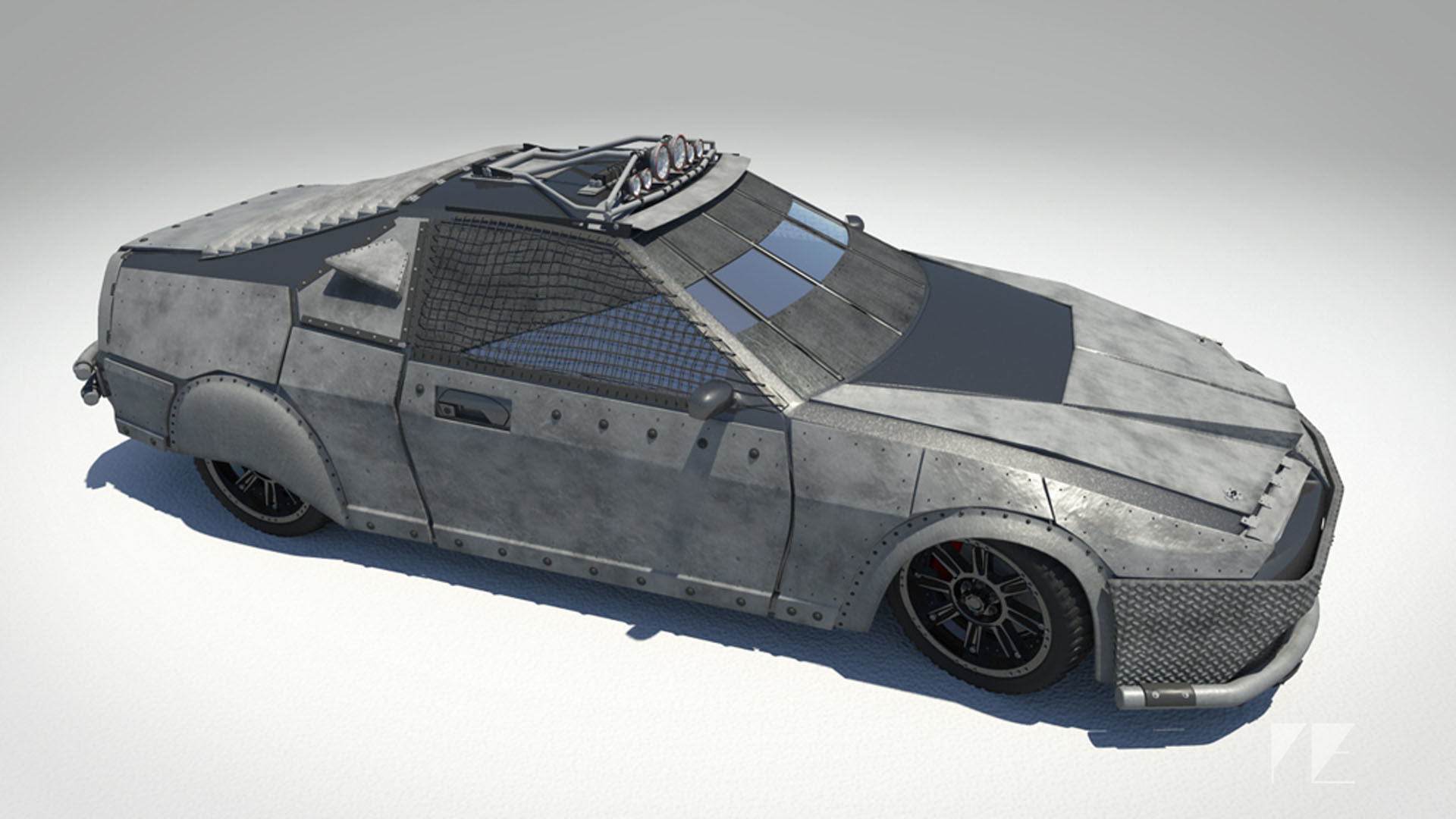 Dystopian Armored Car 3D model_2