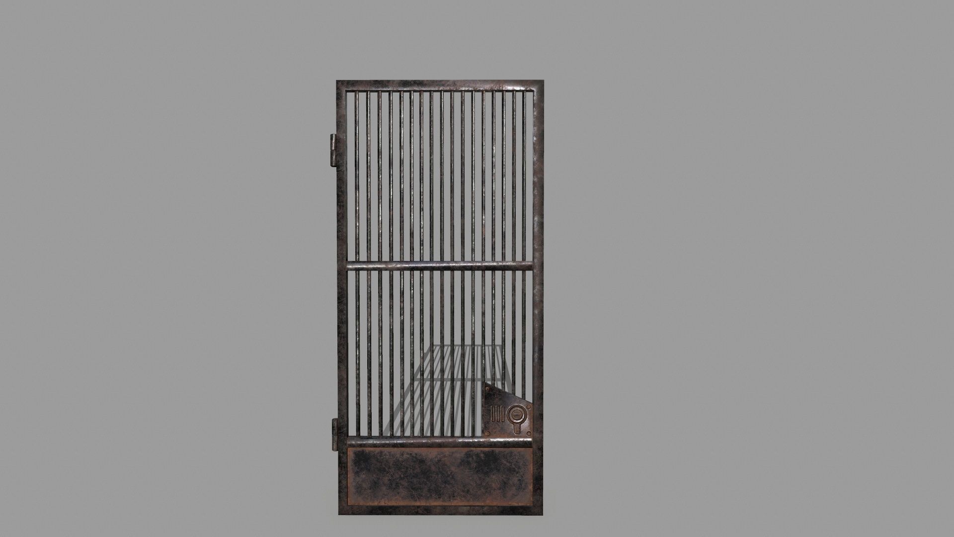 wall set stone with wrought iron railings Low-poly 3D model_16