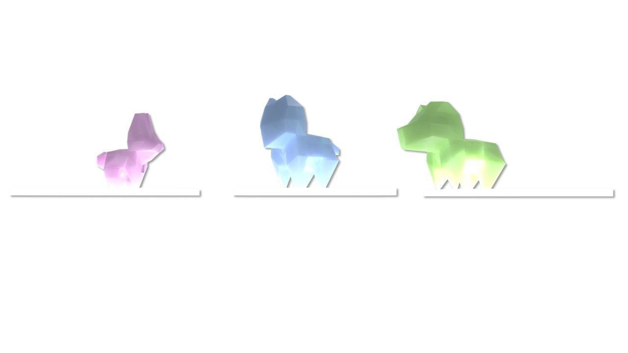 Origami pets RIGGED Low-poly 3D model_8