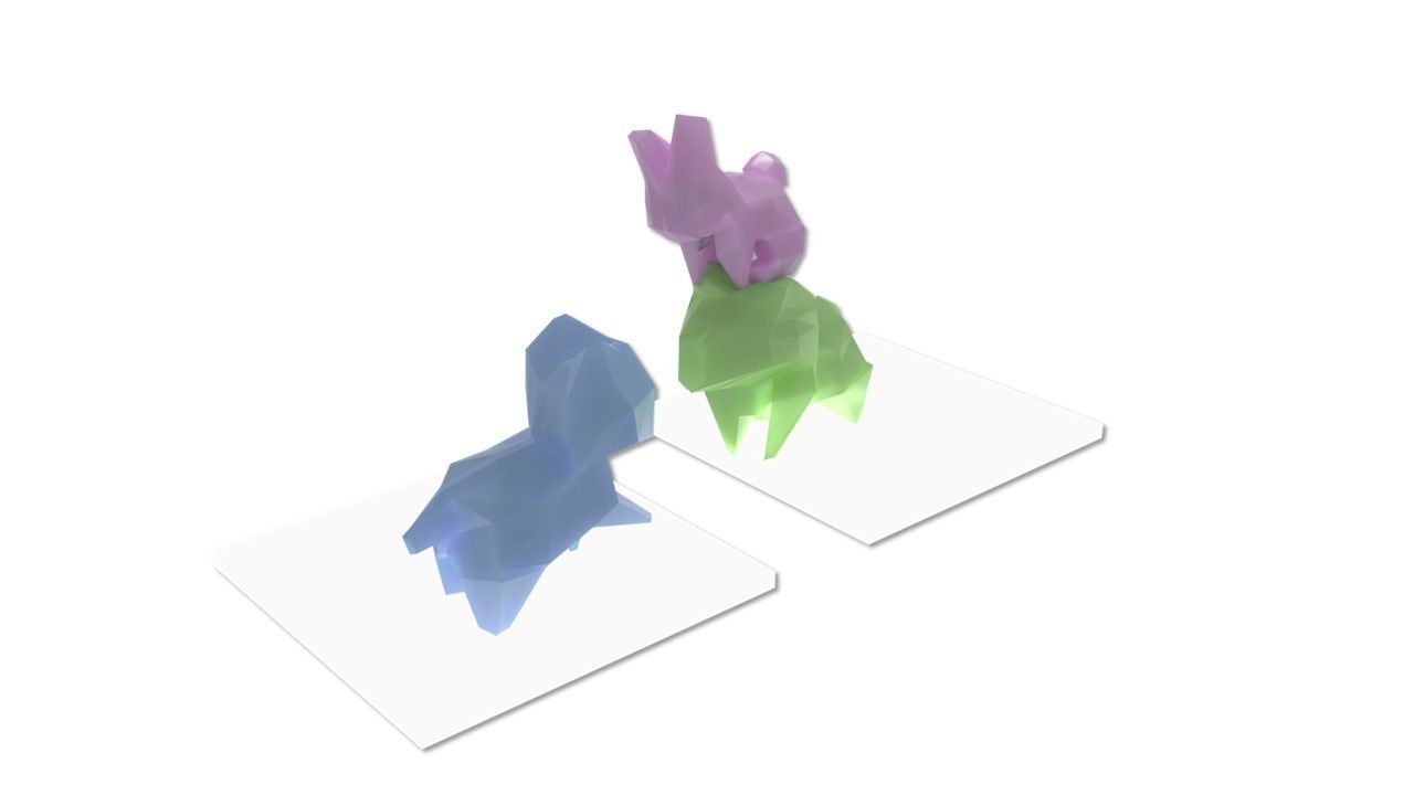 Origami pets RIGGED Low-poly 3D model_10