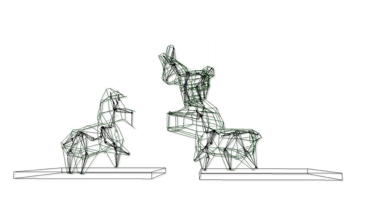 Origami pets RIGGED Low-poly 3D model_11