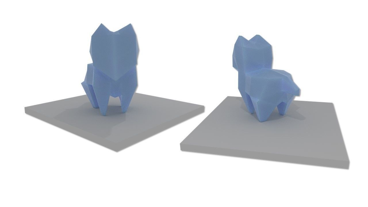 Origami pets RIGGED Low-poly 3D model_6