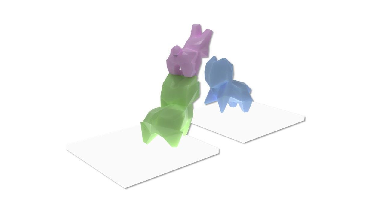 Origami pets RIGGED Low-poly 3D model_9
