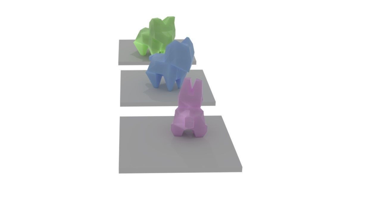 Origami pets RIGGED Low-poly 3D model_4