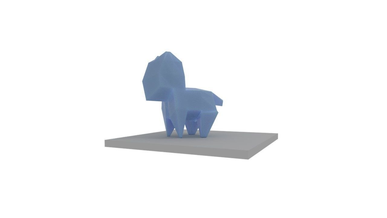 Origami pets RIGGED Low-poly 3D model_2