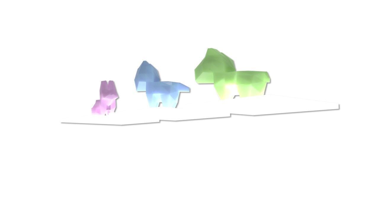 Origami pets RIGGED Low-poly 3D model_3