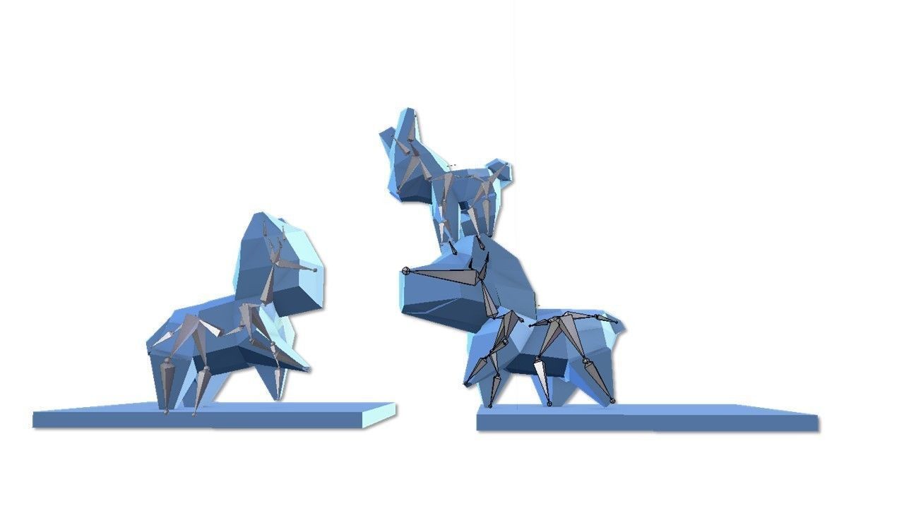 Origami pets RIGGED Low-poly 3D model_12