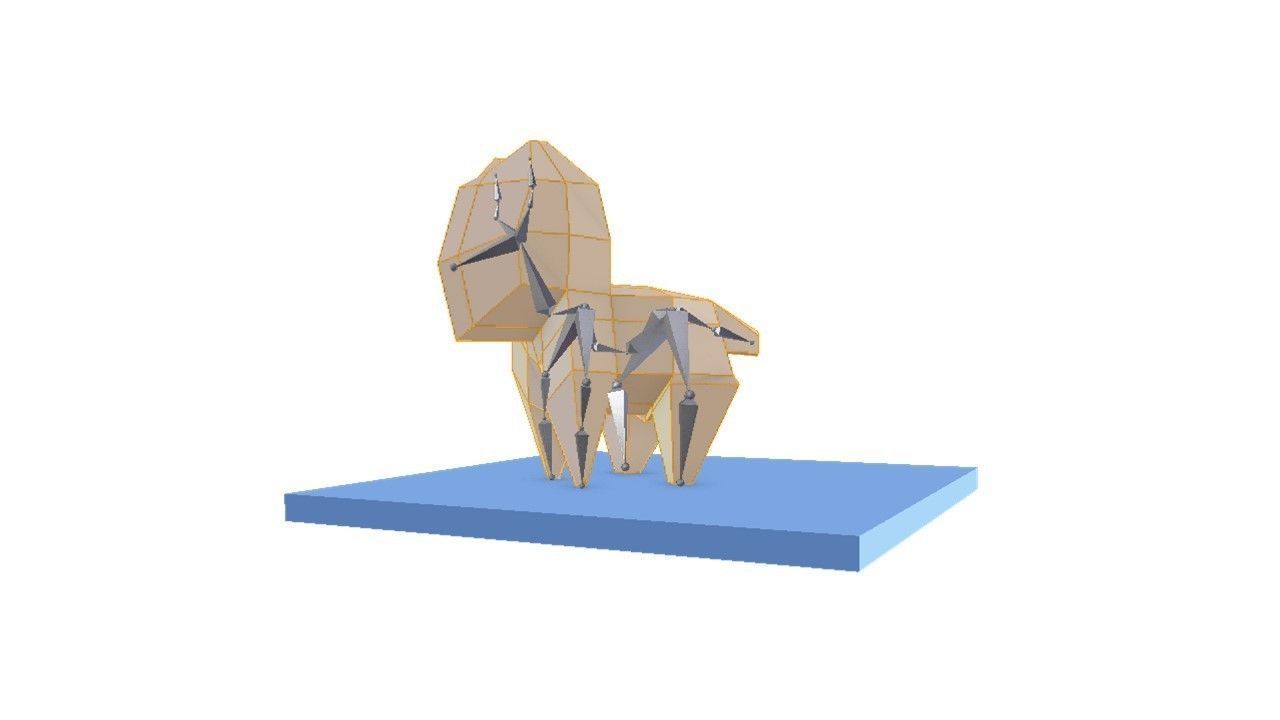 Origami pets RIGGED Low-poly 3D model_1