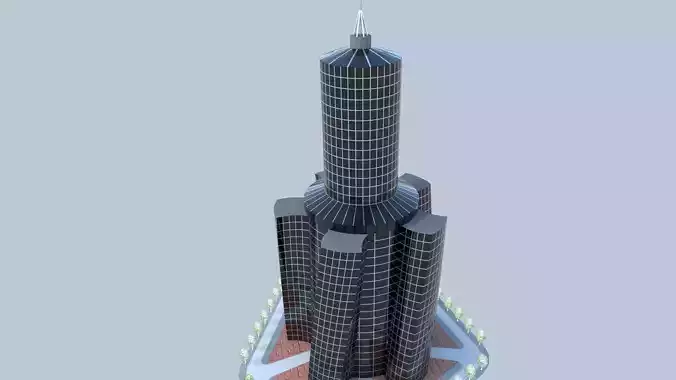 skyscraper detroit - detroit Free 3D model