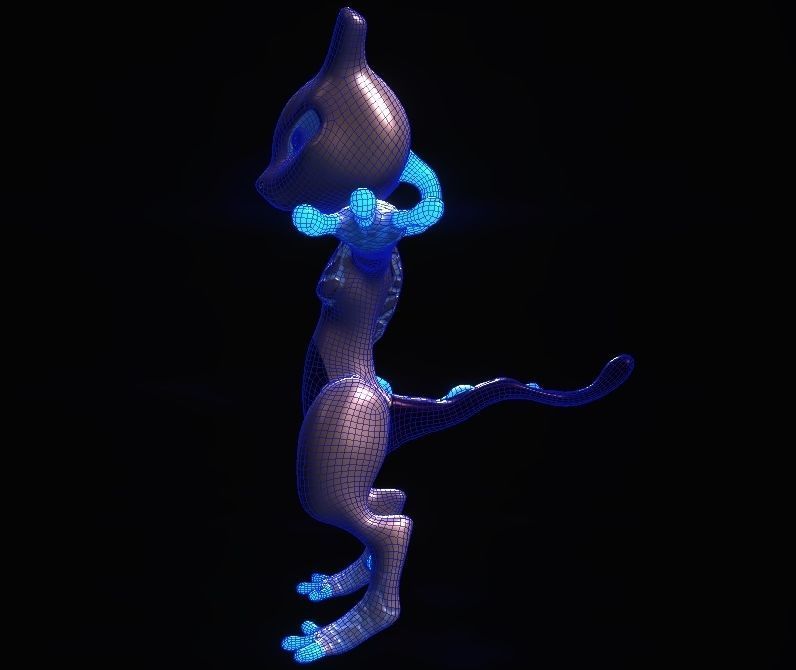 Glowing Mewtwo Free low-poly 3D model_11