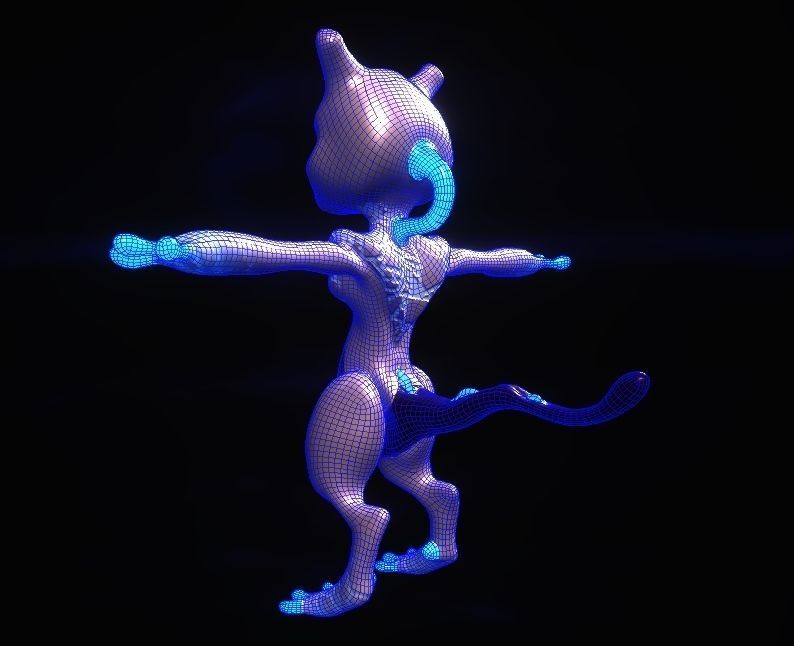 Glowing Mewtwo Free low-poly 3D model_13
