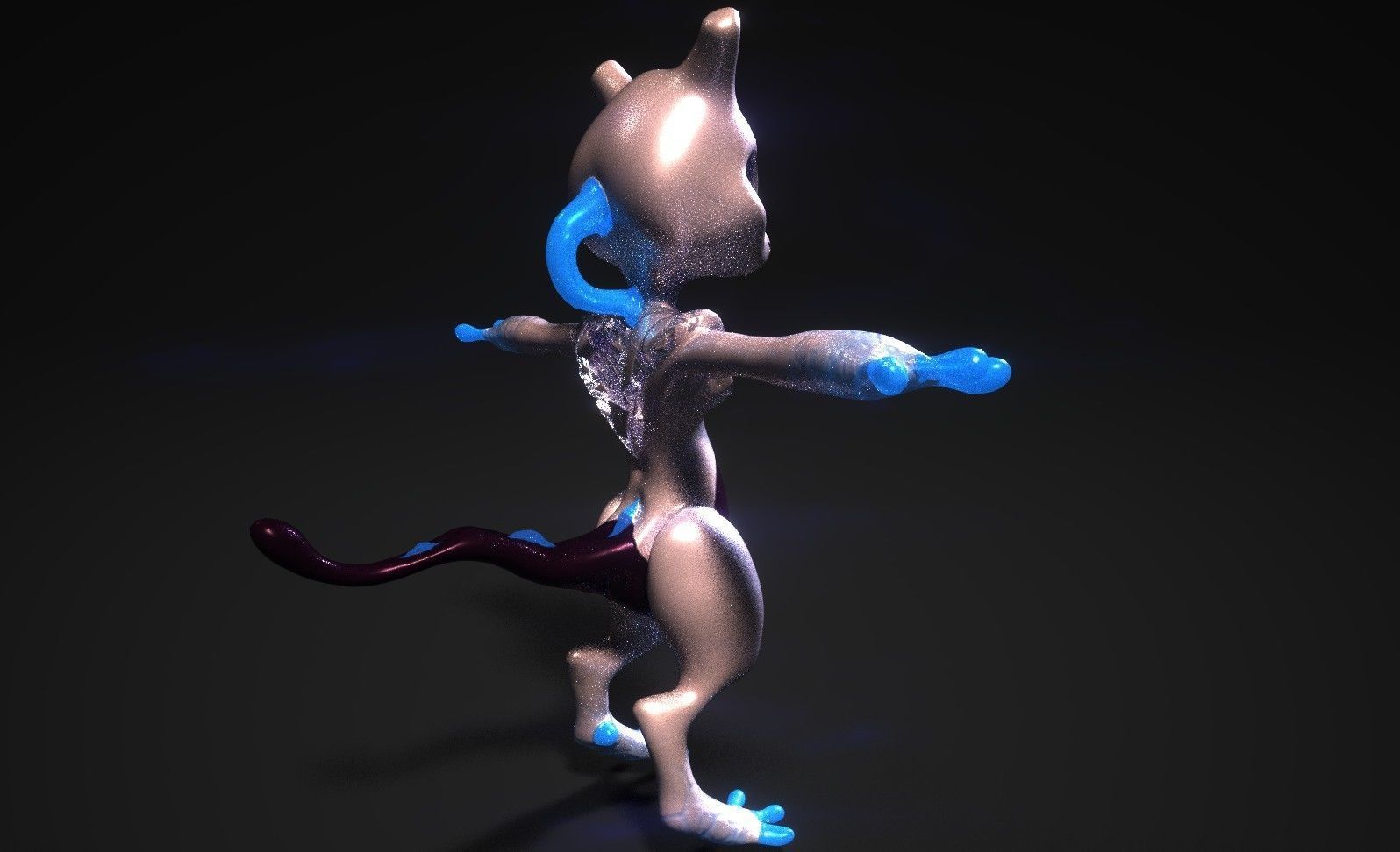 Glowing Mewtwo Free low-poly 3D model_14